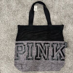 NWT PINK Lightweight Mesh Top Tote Bag